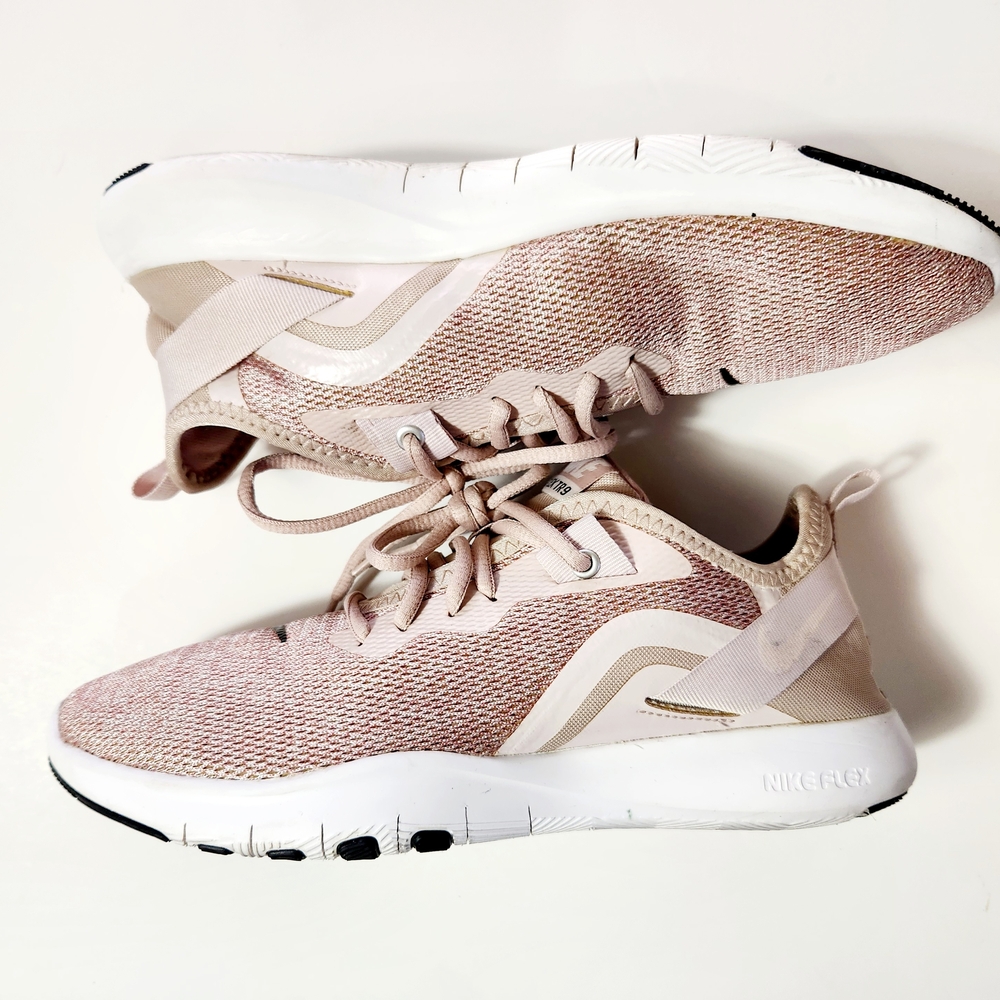 Nike Women's Flex Running Shoes - Pink and White Size: 8